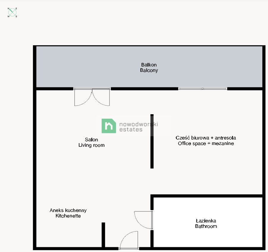 Loft z antresolą ul. Kościuszki - Nowa Papiernia - Mieszkanie - Wynajem - Wrocław, Krzyki