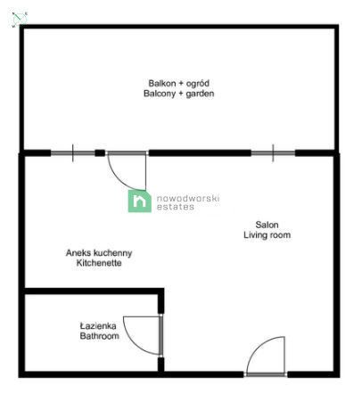 Kawalerka na wynajem z dużym ogrodem - Mieszkanie - Wynajem - Wrocław, Krzyki