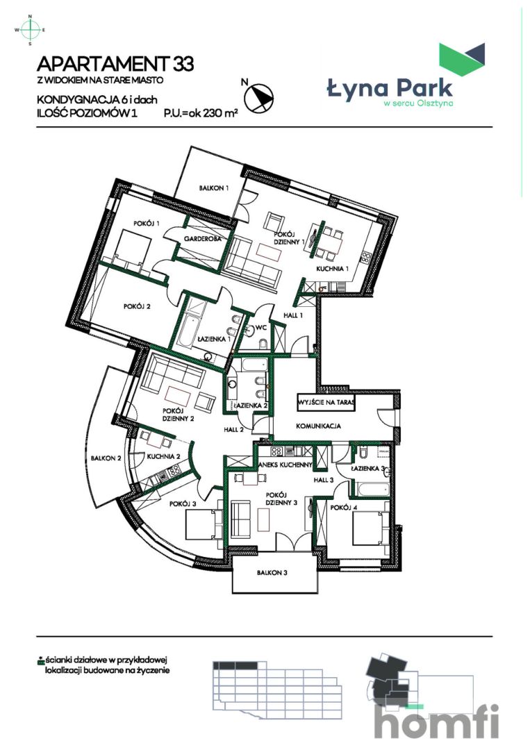 A unique apartment with a panoramic view - Apartment - Sale - Olsztyn, Śródmieście