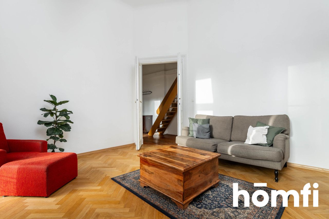 Klimatyczne 3-pok mieszkanie na Pięknej. 4,5 WYSOKIE!!! Antresola. - Mieszkanie - Wynajem - Warszawa, Śródmieście