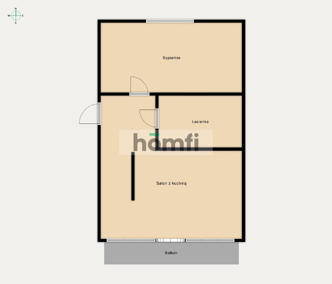 Spacious 2 rooms apartment near Górniak - Квартира - Оренда - Łódź, Górna