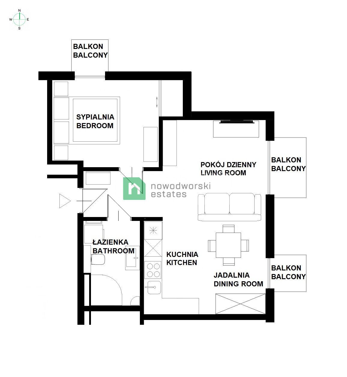 Do wynajęcia mieszkanie 2 pokojowe ul. Agrestowa - Mieszkanie - Wynajem - Wrocław, Krzyki / Ołtaszyn