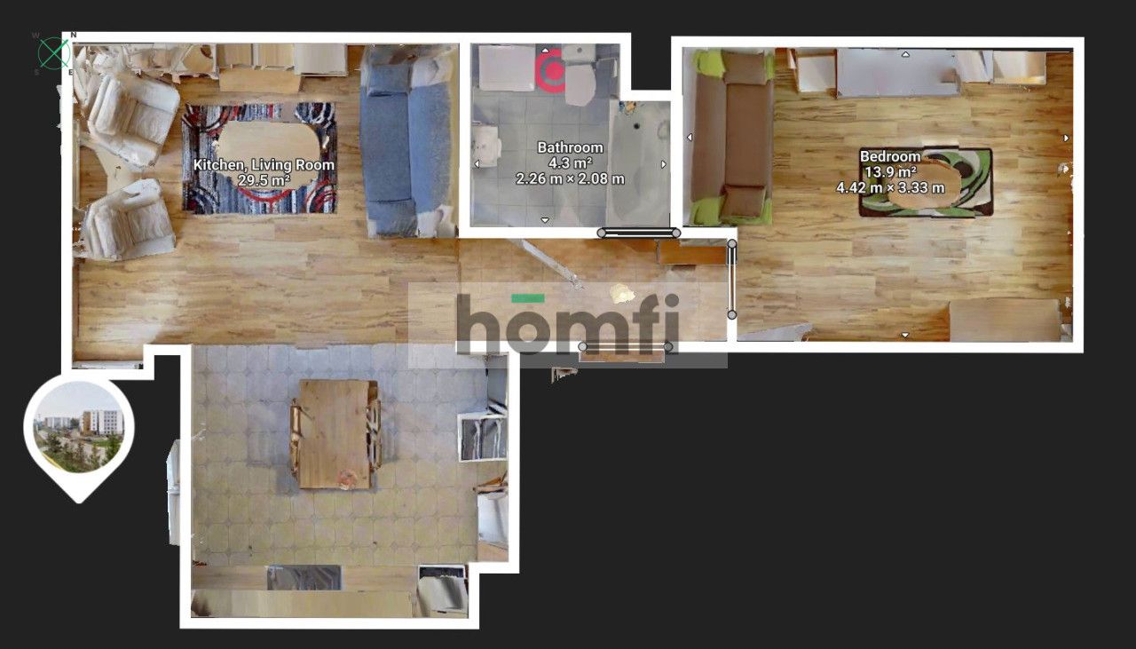 PIĘKNE DWUPOKOJOWE MIESZKANIE Z BALKONEM - Mieszkanie - Wynajem - Gdańsk, Orunia Górna