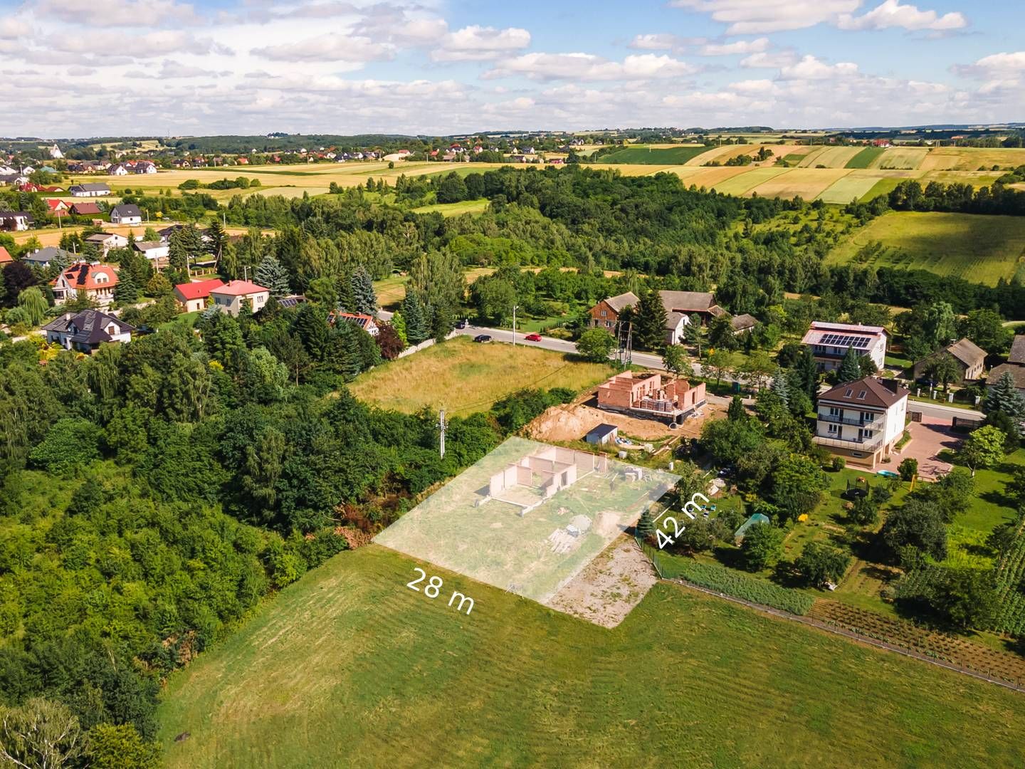 An exceptionally scenic plot with a design and permit and construction started - Michałowice - Ділянка - Продаж - Krakowski, Michałowice