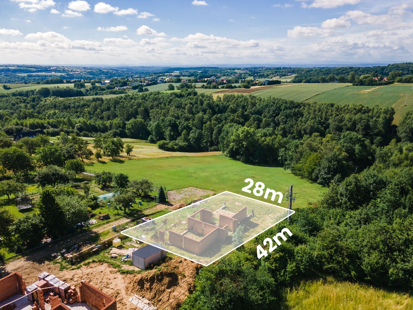 Wyjątkowo widokowa działka wraz z projektem, pozwoleniem i rozpoczętą budową - Michałowice - Działka - Sprzedaż - Krakowski, Michałowice