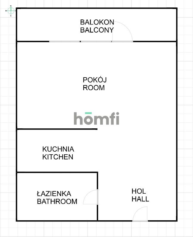 Studio - 32 m2 z balkonem / Walońska / Angel River - Mieszkanie - Wynajem - Wrocław, Krzyki