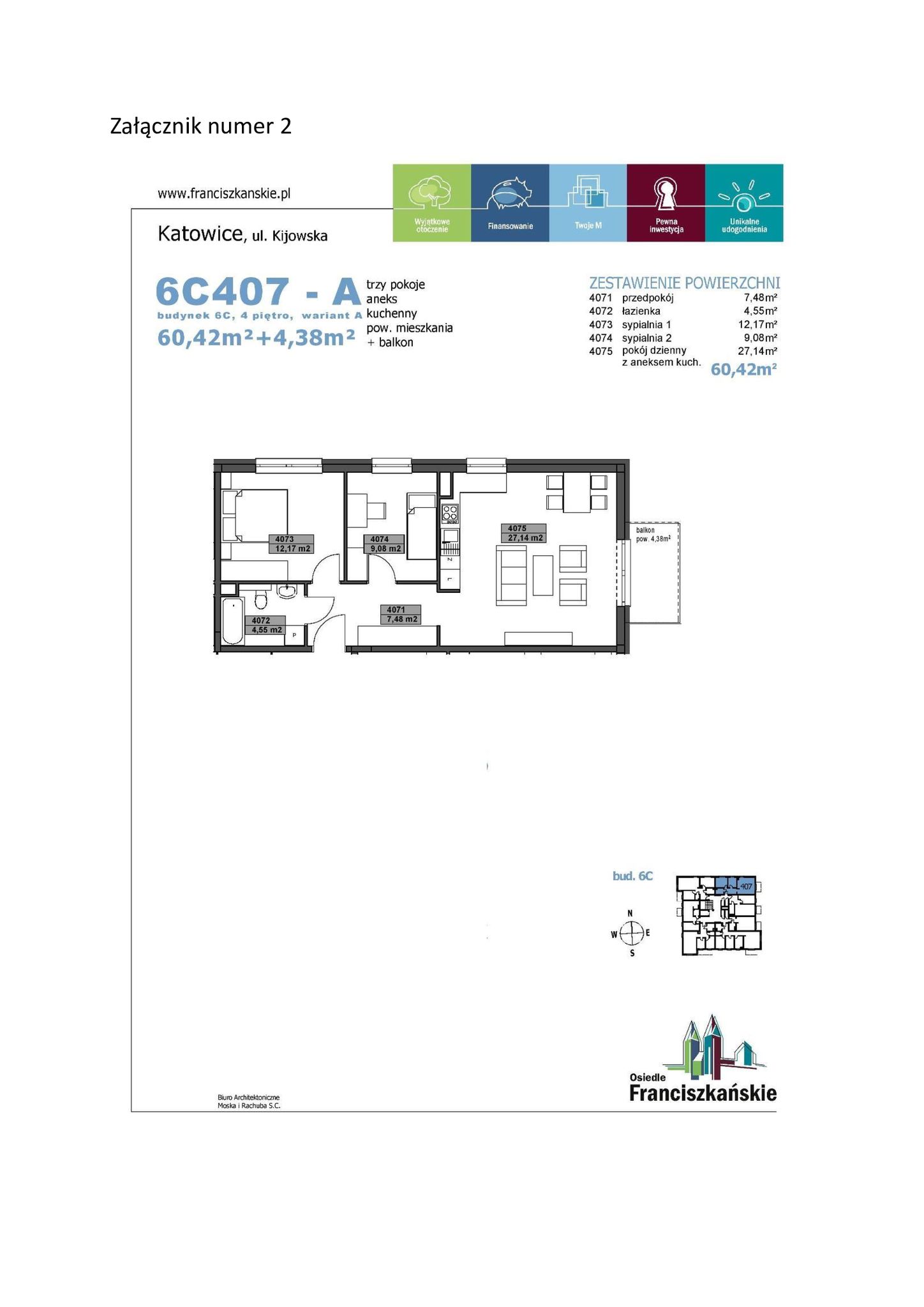 3 pokojowe mieszkanie na Ligocie, os Franciszkańskie, z balkonem i parkingiem od zaraz ! - Mieszkanie - Wynajem - Katowice, Ligota