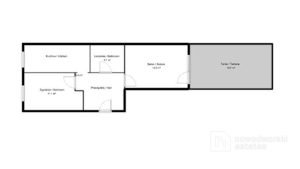 2-pokojowe mieszkanie z kuchnią i dużym tarasem - Mieszkanie - Wynajem - Wrocław, Krzyki / Partynice
