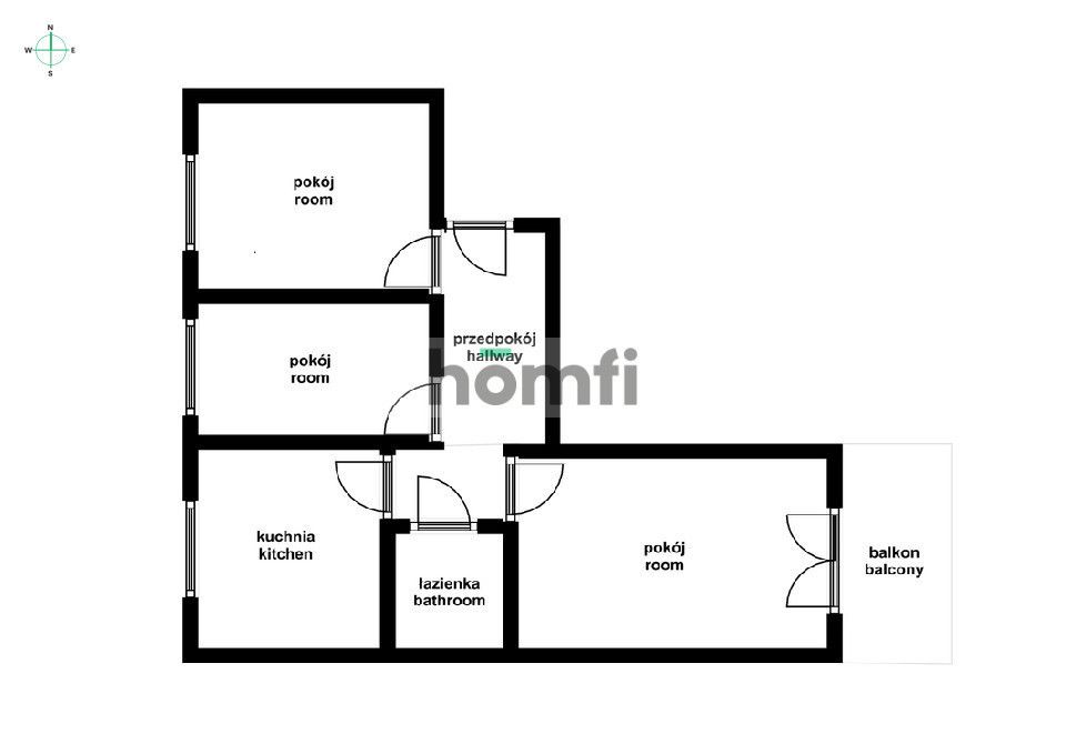 3 pok w rozkładzie z balkonem i garażem przy Odrze - Mieszkanie - Wynajem - Wrocław, Psie Pole / Karłowice