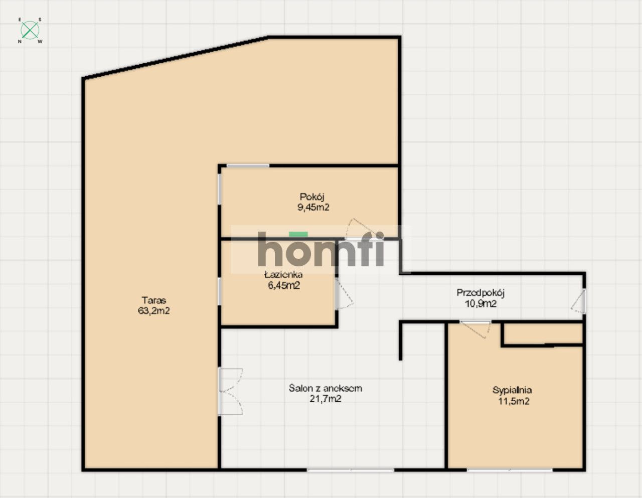 Decomposed M3 with terrace next to Stawy Jana in Lodz - Квартира - Продаж - Łódź, Górna