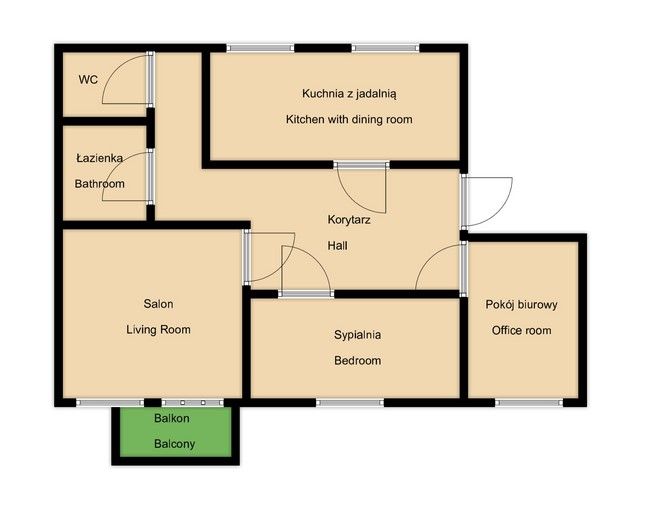 3 pokoje na parterze, 500 m do Parku Leśniczówka - Mieszkanie - Sprzedaż - Radom, Śródmieście