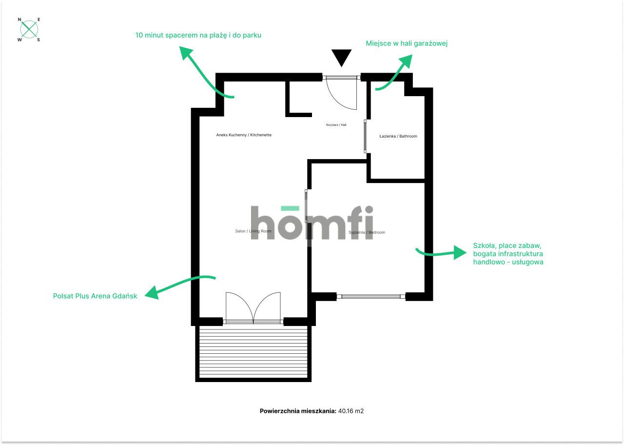 Nowa Letnica l 2 rooms l High Standard l Hall - Apartment - Rent - Gdańsk, Letnica