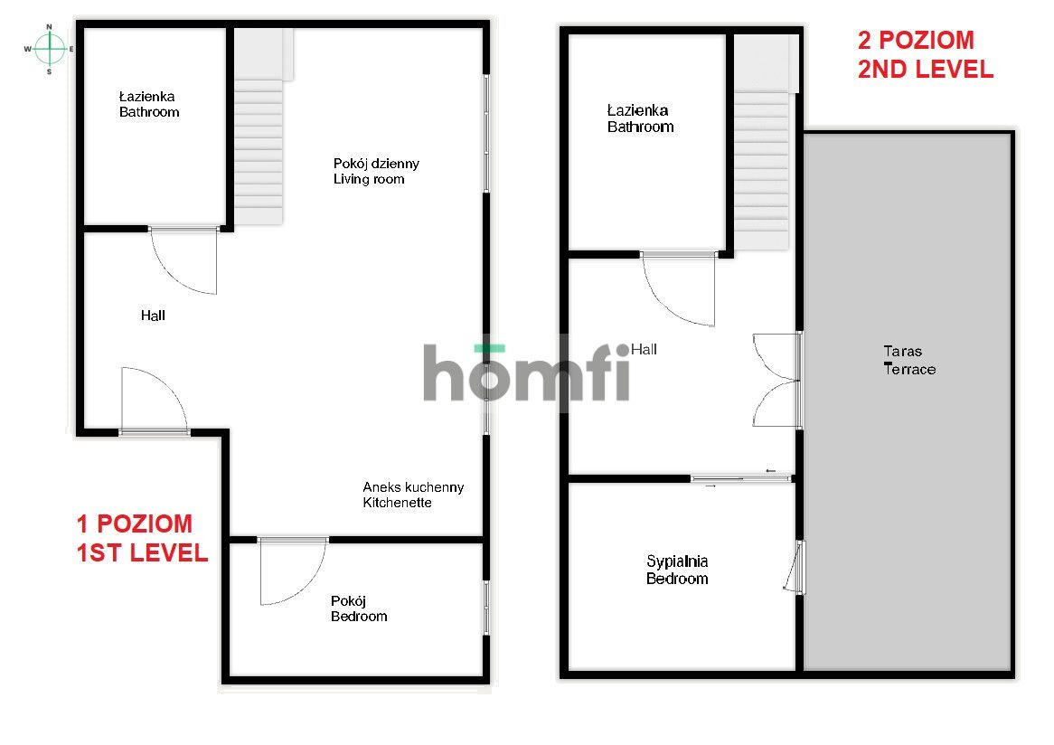3 room apartment, 2 levels, Kunickiego street. - Apartment - Rent - Wrocław, Fabryczna / Muchobór Wielki
