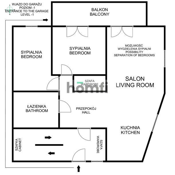 OKAZJA! PRZESTRONNE 3 POK 74,29 M2 (POW. CAŁKOWITA 82,29 M2) UL. WYŻYNNA | MOŻLIWOŚĆ WYDZIELENIA 4 POKOJU | OS. KURDWANÓW DUŻY GARAŻ - Mieszkanie - Sprzedaż - Kraków, Podgórze / Kurdwanów