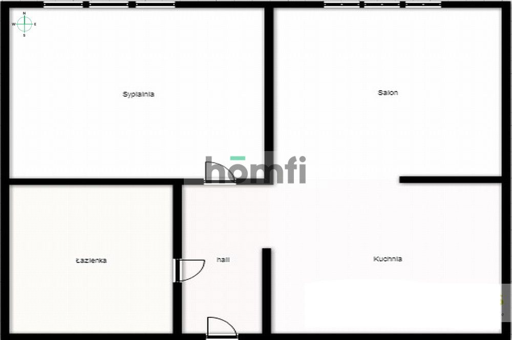 2 - room, 51.6 m2 at Powstańców Śląskich Street/Sky Tower - Apartment - Sale - Wrocław, Krzyki / Krzyki