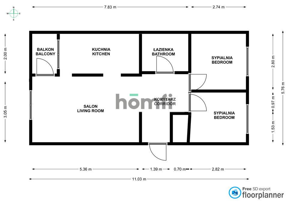OŚ. POLANKA, 3 POKOJE, BALKON - Mieszkanie - Wynajem - Poznań, Nowe Miasto / Rataje