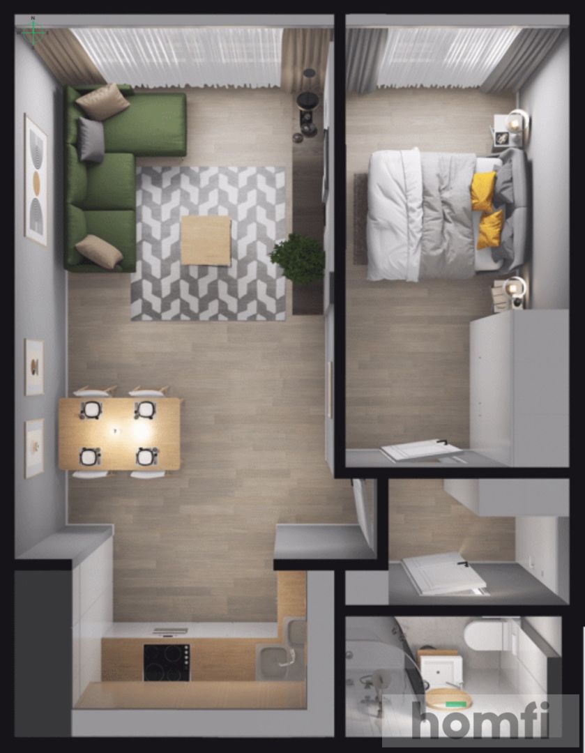 TWO-ROOM APARTMENT 42m2 - BRONOWICE - Apartment - Sale - Kraków, Krowodrza / Bronowice