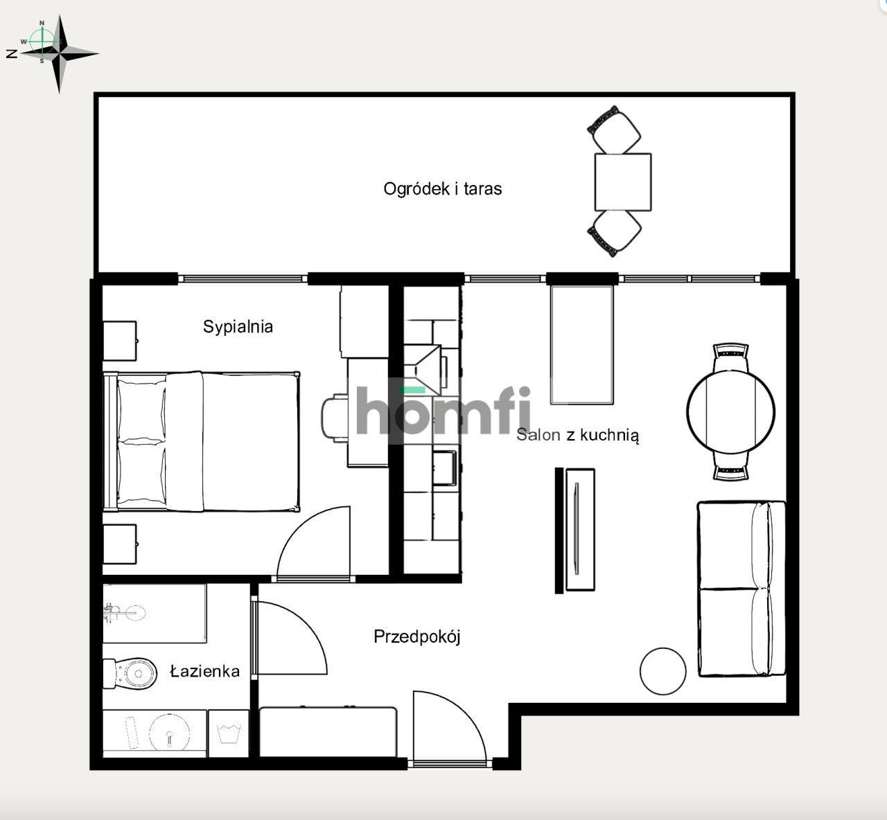 2-pok. mieszkanie z ogródkiem| Myśliwska | Kraków - Mieszkanie - Wynajem - Kraków, Podgórze