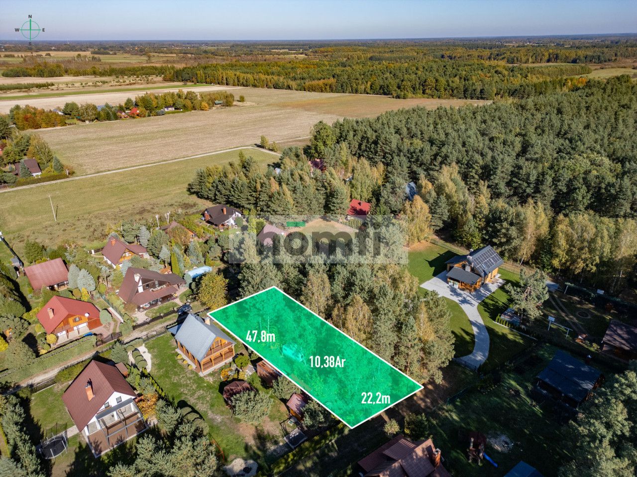 Działka przy jeziorze Krasne 1038 m2 - Działka - Sprzedaż - Lubartowski, Uścimów / Krasne