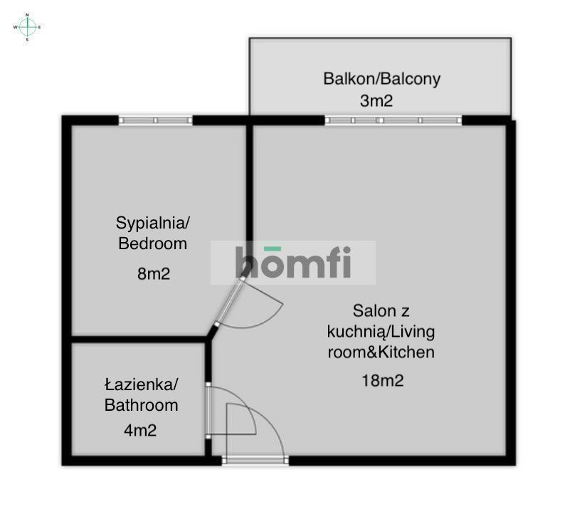 2-Room Apartment with balcony - Квартира - Оренда - Wejherowski, Wejherowo