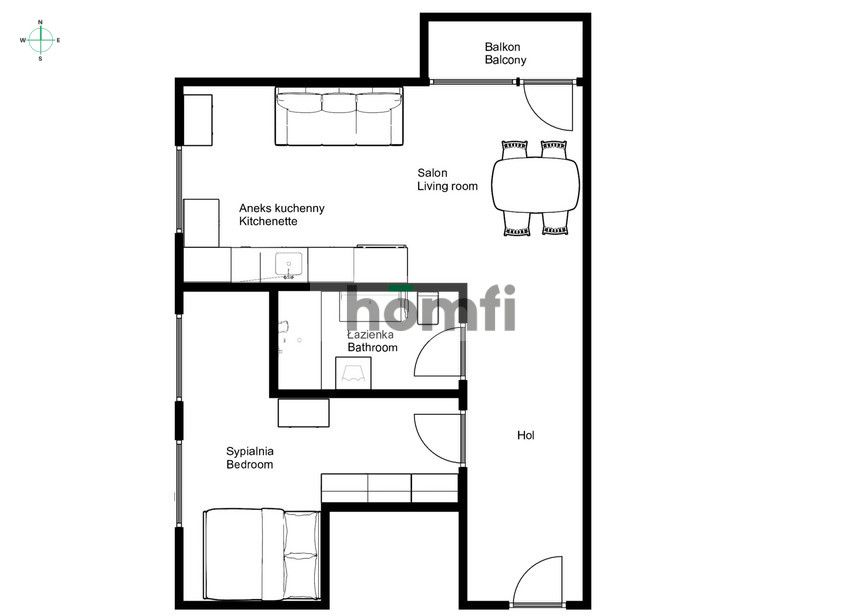 2 pokojowe z balkonem i miejscem postojowym - Mieszkanie - Wynajem - Kraków, Krowodrza / Bronowice Wielkie