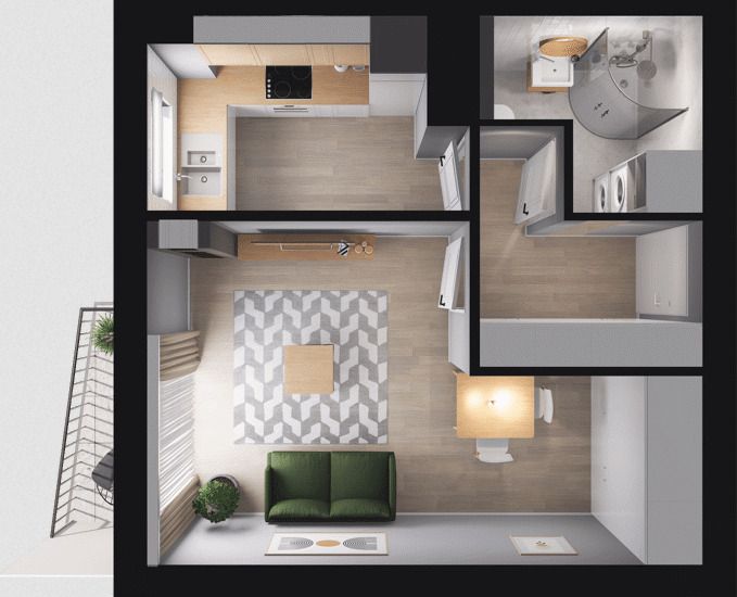 JKawalerka + garaż i komórka na piętrze! - Mieszkanie - Sprzedaż - Warszawa, Praga-Południe / Gocław