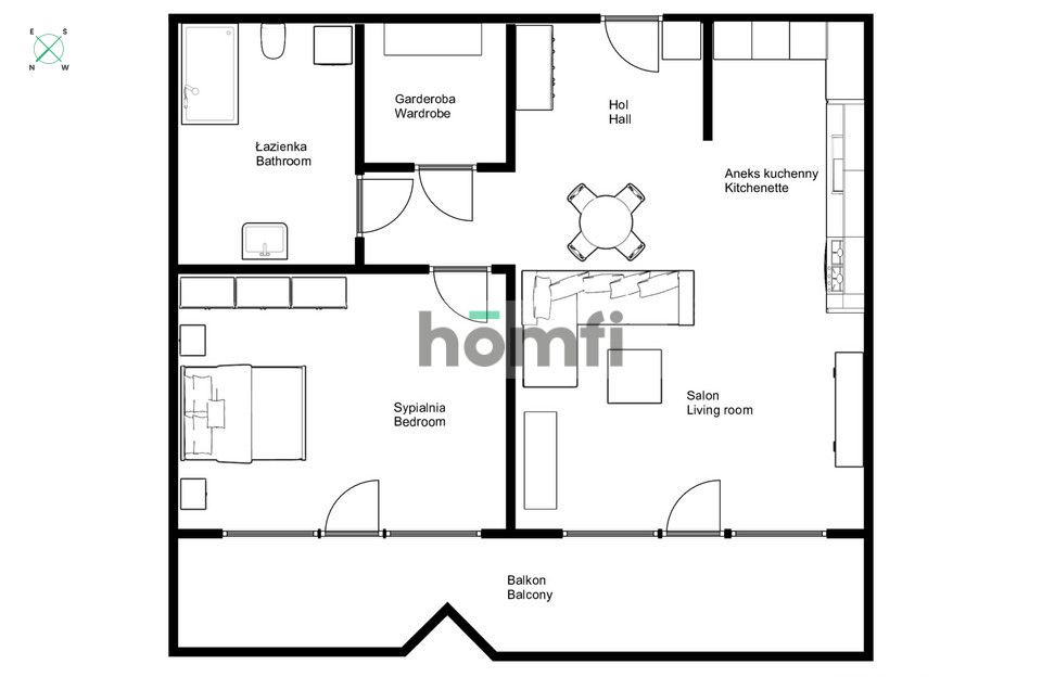 2 pok. z dużym balkonem i miejscem postojowym - Mieszkanie - Wynajem - Kraków, Krowodrza / Bronowice Małe
