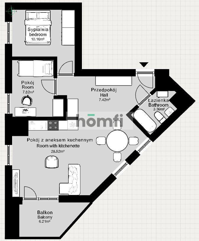 WSPANIAŁY WIDOK | 8-PIĘTRO | 3 POKOJE | STAR TOWER - Mieszkanie - Sprzedaż - Gdańsk, Letnica