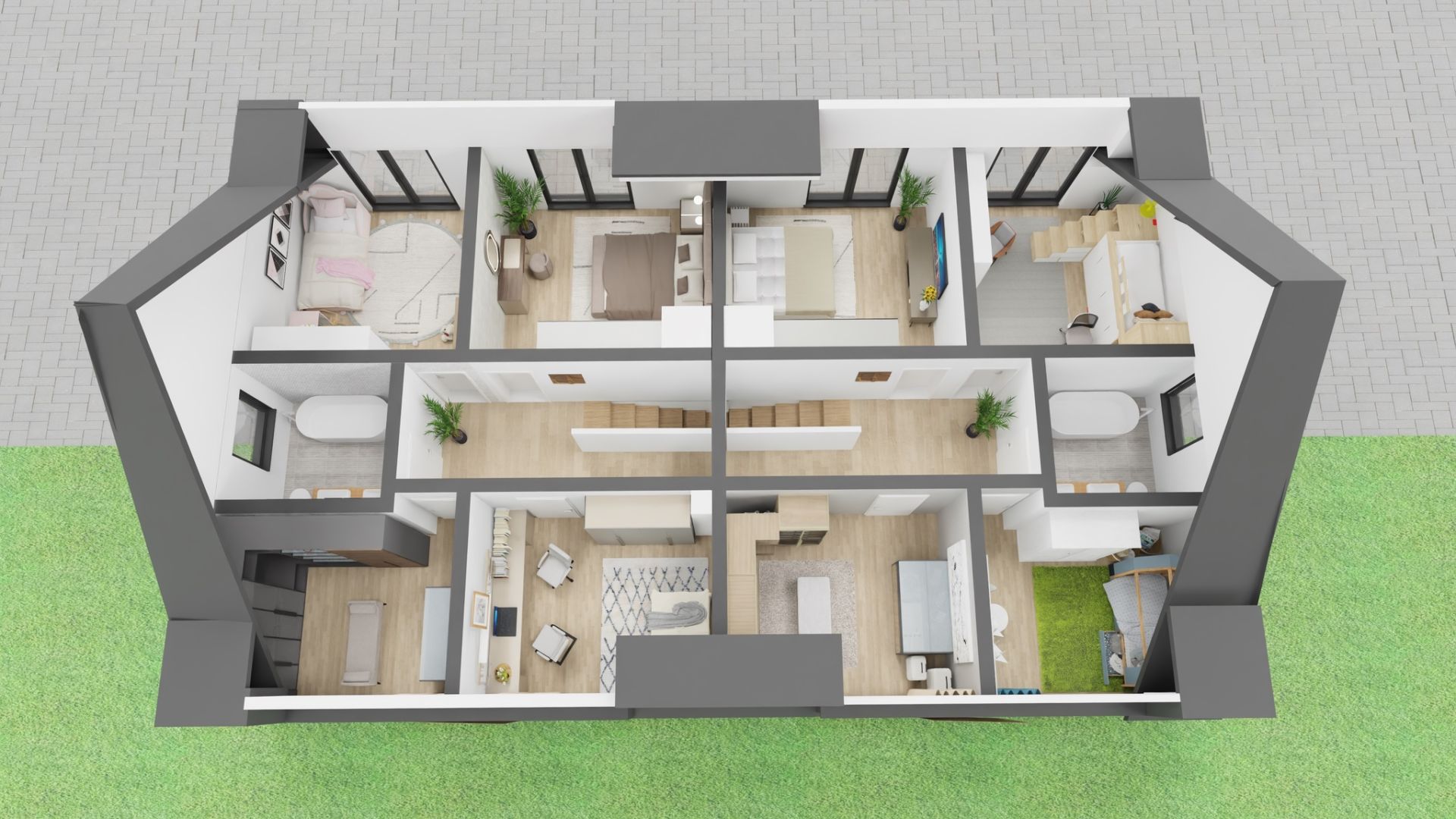 Elegant semi-detached house overlooking J.Wulpińskie - Дім - Продаж - Olsztyński, Stawiguda / Majdy