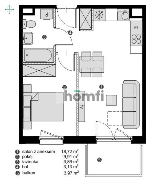 New 2 room apartment Jankiela street - Apartment - Sale - Wrocław, Psie Pole