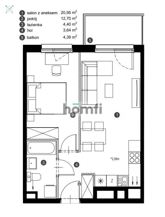 2-pokoje Apartamenty nad Rzeką ul. Michalczyka - Mieszkanie - Sprzedaż - Wrocław, Stare Miasto