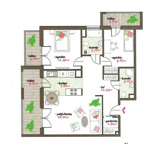 Przestronne trzypokojowe na os. Bagry Park - Mieszkanie - Wynajem - Kraków, Podgórze