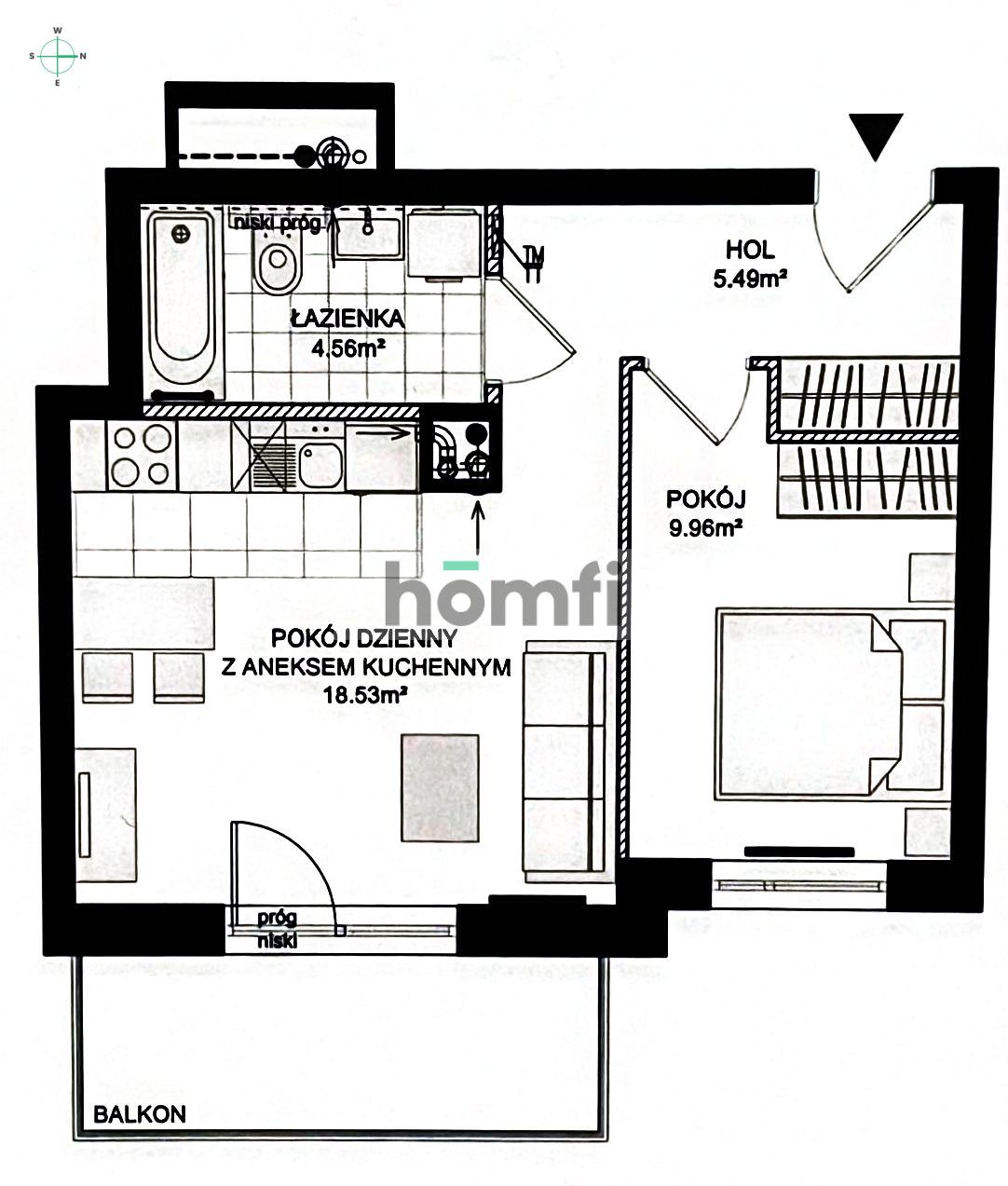 comfortable 2 rooms 40m2 / + parking + storage room - Apartment - Rent - Gdańsk, Orunia Górna