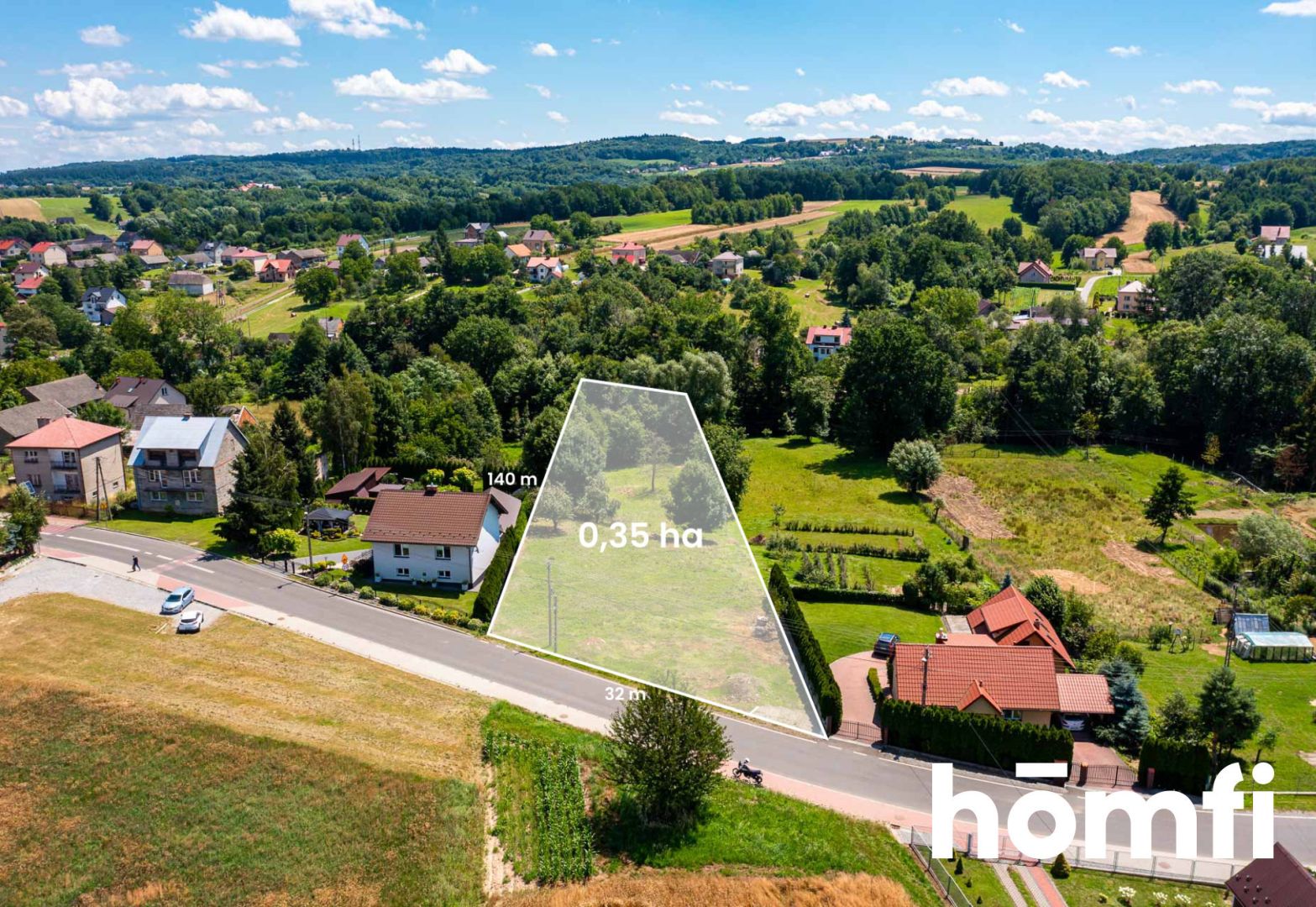 For sale: Attractive building plot with forest, 35a - Rzezawa, Łazy, Brzesko - Plot - Sale - Bocheński, Rzezawa / Łazy