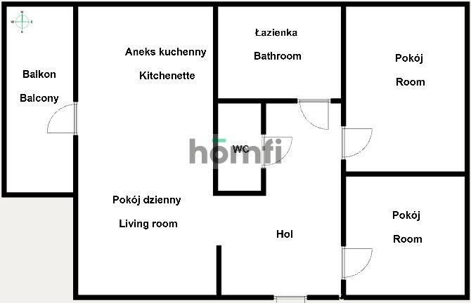 Spacious 3-Room Apartment with a Balcony - Квартира - Оренда - Kraków, Ruczaj