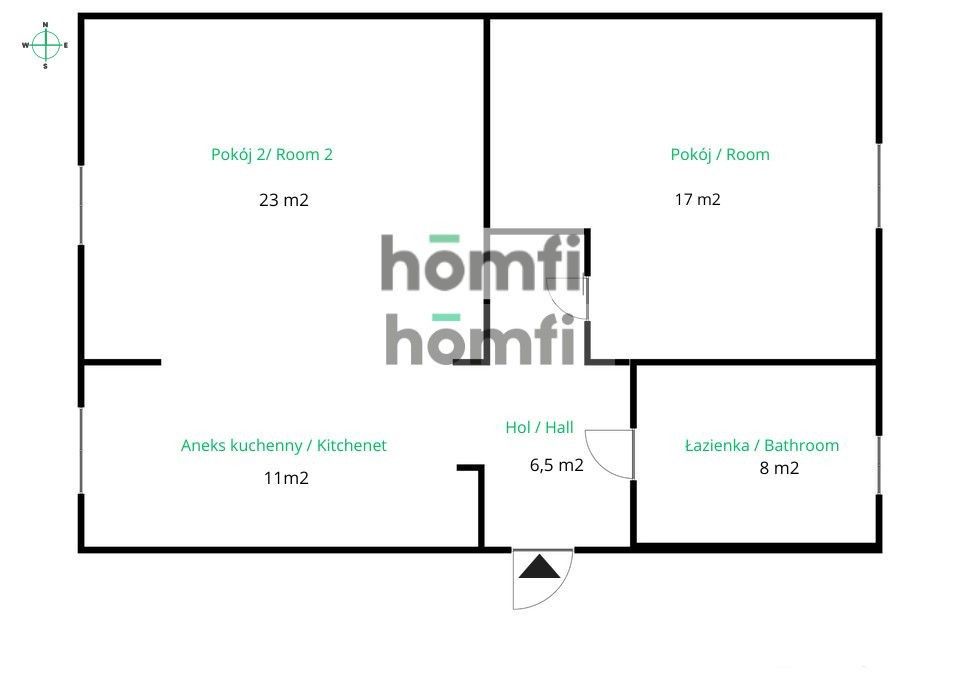Spacious 2-room apartment, close to the city center. - Apartment - Sale - Gdańsk, Orunia