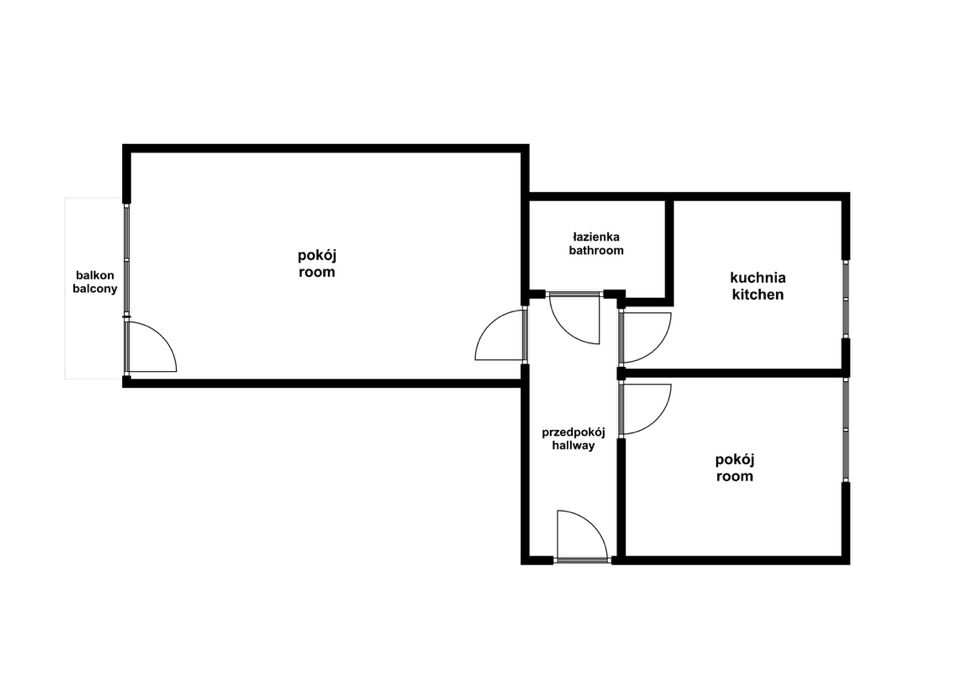2 pokoje w rozkładzie z balkonem - Bzowa - Mieszkanie - Wynajem - Wrocław, Fabryczna / Grabiszyn