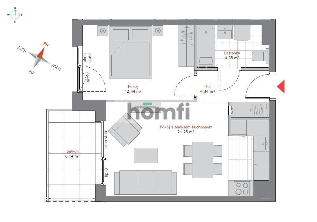 Stylish 2-room apartment with balcony, parking - Atrium Oliva - Квартира - Оренда - Gdańsk, Oliwa