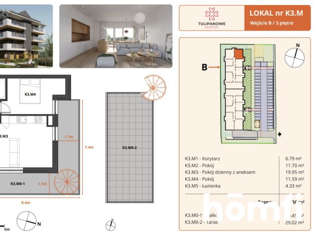 Trzypokojowy apartament z tarasem na dachu - Mieszkanie - Sprzedaż - Dzierżoniowski, Bielawa