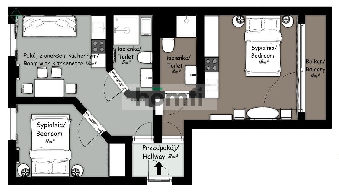 2-bedroom fully furnished apartments for short-term rent - Квартира - Продаж - Gdańsk, Śródmieście