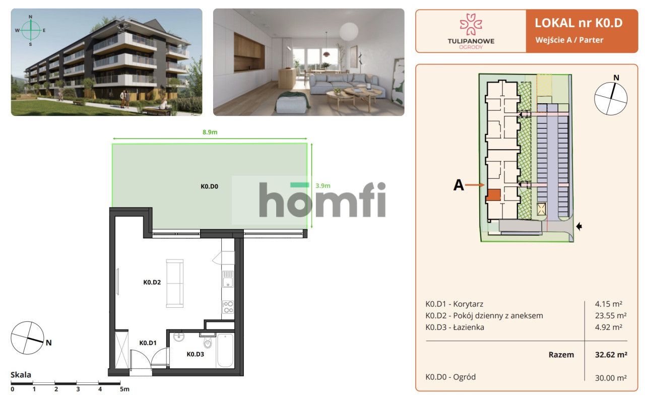 Duża kawalerka z ogródkiem Tulipanowa Bielawa - Mieszkanie - Sprzedaż - Dzierżoniowski, Bielawa