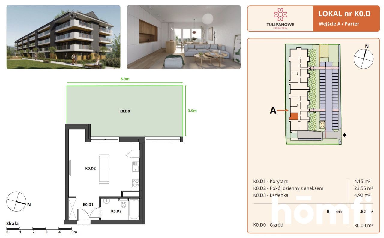 Duża kawalerka z ogródkiem Tulipanowa Bielawa - Mieszkanie - Sprzedaż - Dzierżoniowski, Bielawa