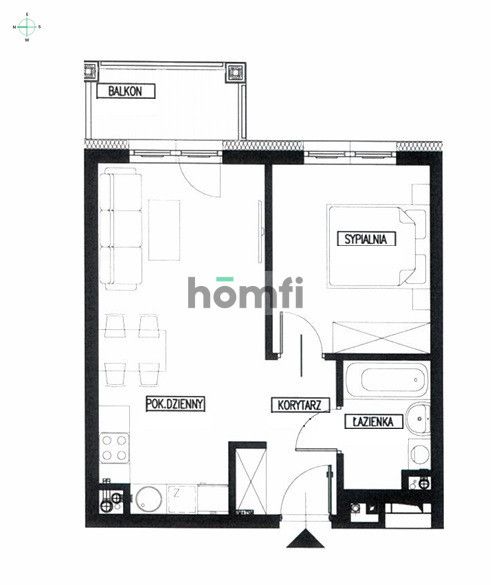 BRIGHT APARTMENT 2 ROOMS 41 M2 AIR CONDITIONING BALCONY WODNA STREET 34 - Apartment - Rent - Kraków, Podgórze / Płaszów