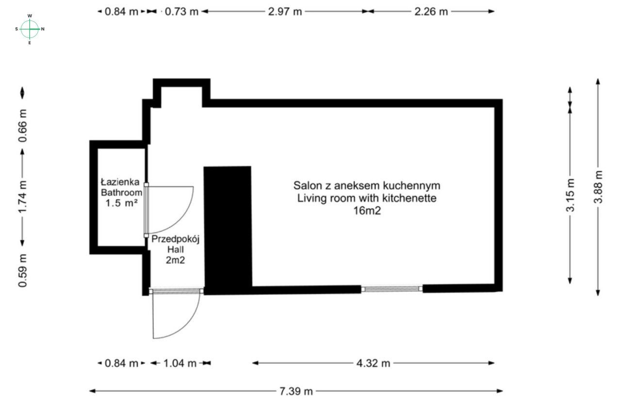 Studio Kazimierz district | Vistula Boulevards - Квартира - Оренда - Kraków, Śródmieście / Kazimierz