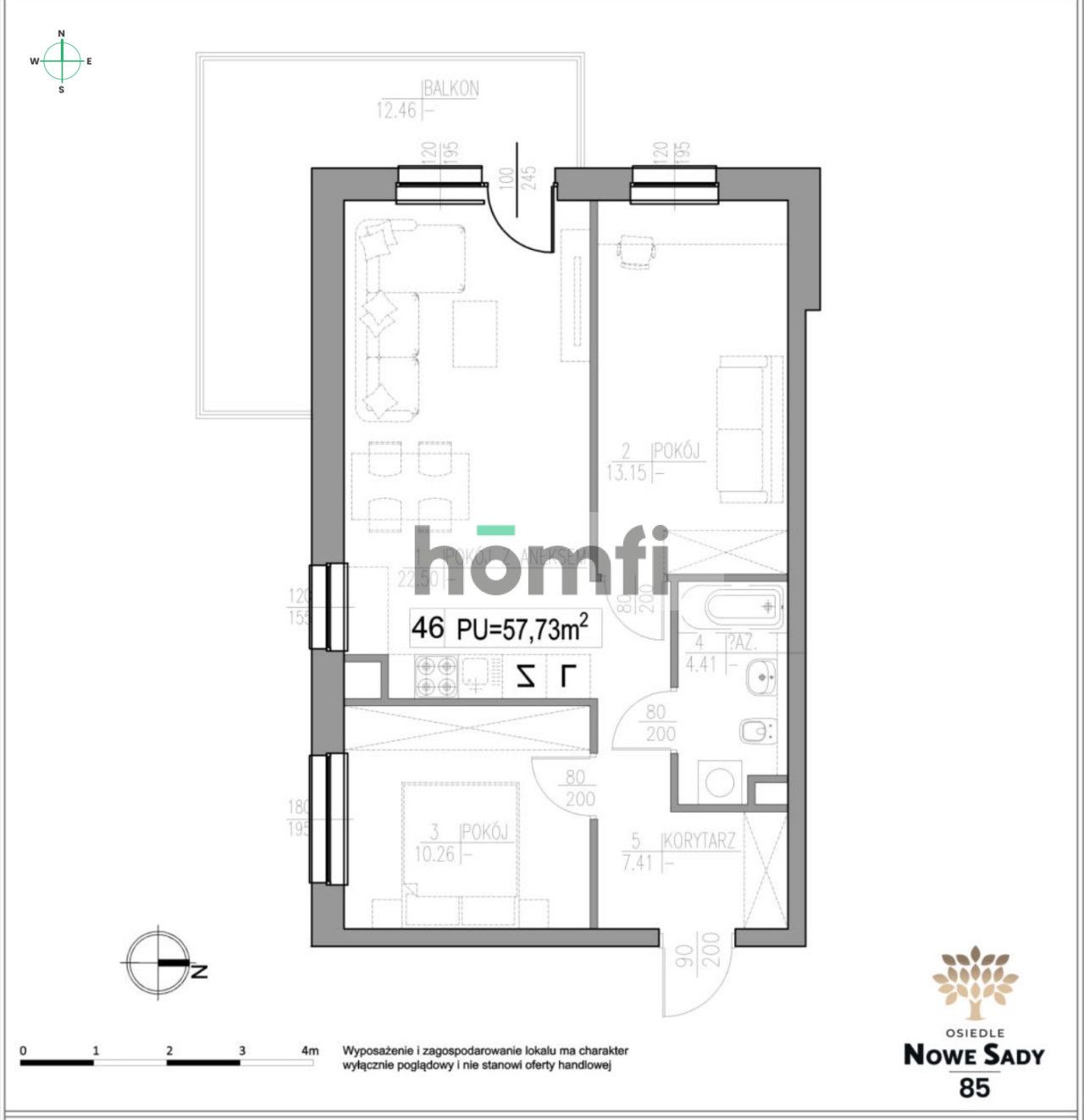 Luksusowe mieszkanie 57,73 m² | Nowe Sady, Łódź - Mieszkanie - Sprzedaż - Łódź, Polesie