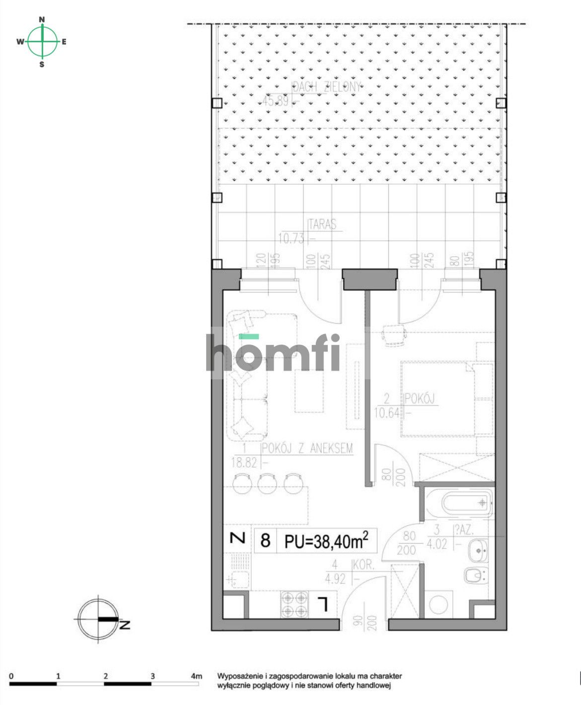Modern apartment 38.40 m² | Terrace and green roof - Квартира - Продаж - Łódź, Polesie