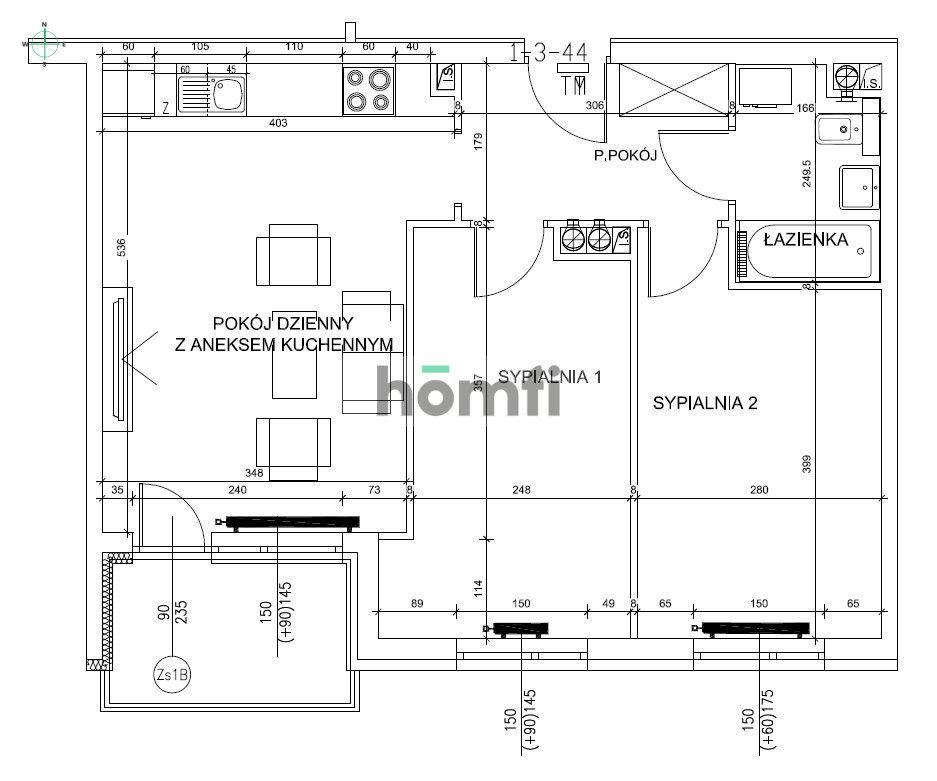 3 pokojowe mieszkanie z balkonem na wynajem. - Mieszkanie - Wynajem - Wrocław, Stare Miasto / Szczepin