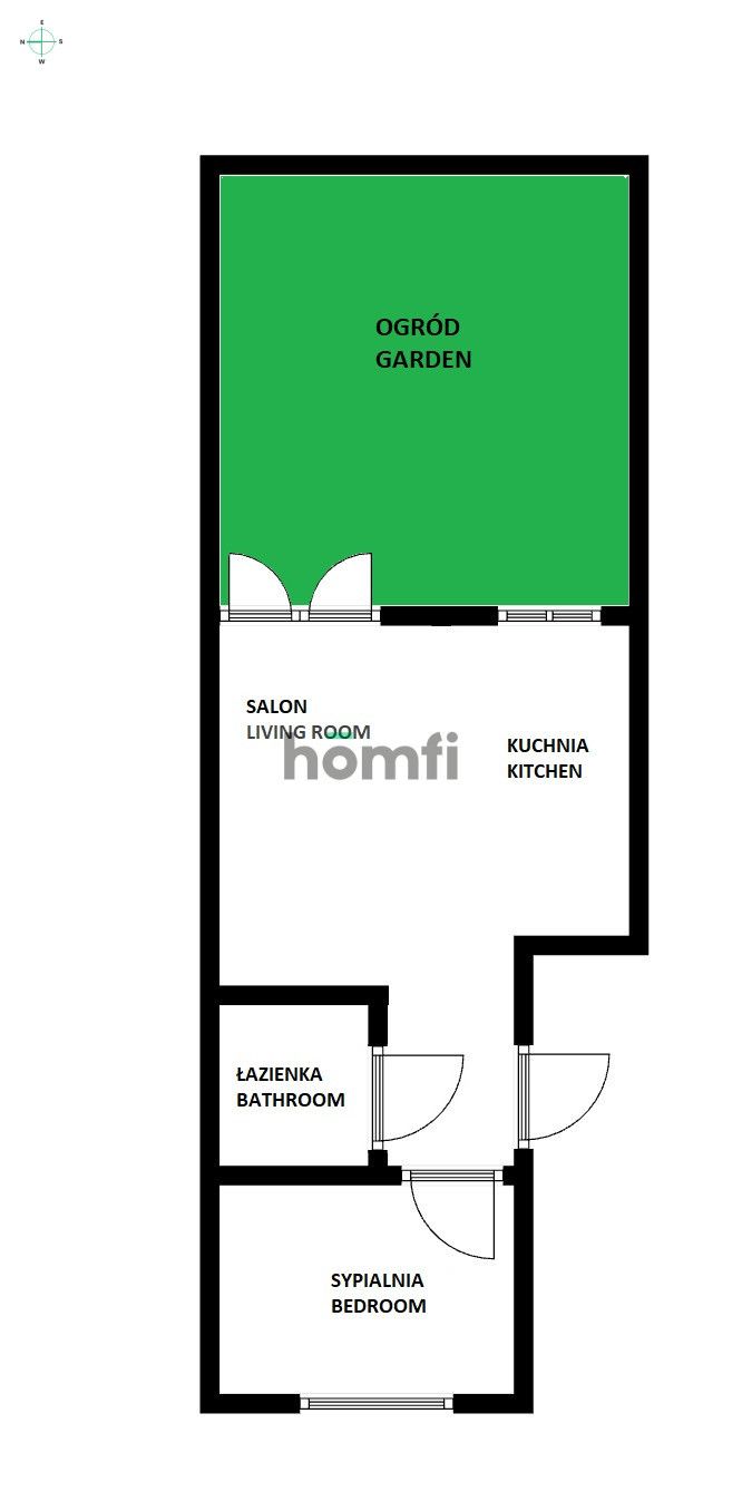 DWUPOKOJOWE MIESZKANIE Z OGRODEM W CENTRUM - Mieszkanie - Wynajem - Kraków, Śródmieście