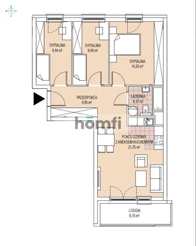 4-pokojowe mieszkanie ul. Walerego Sławka, Galeria Bonarka, Podgórze - Mieszkanie - Wynajem - Kraków, Podgórze