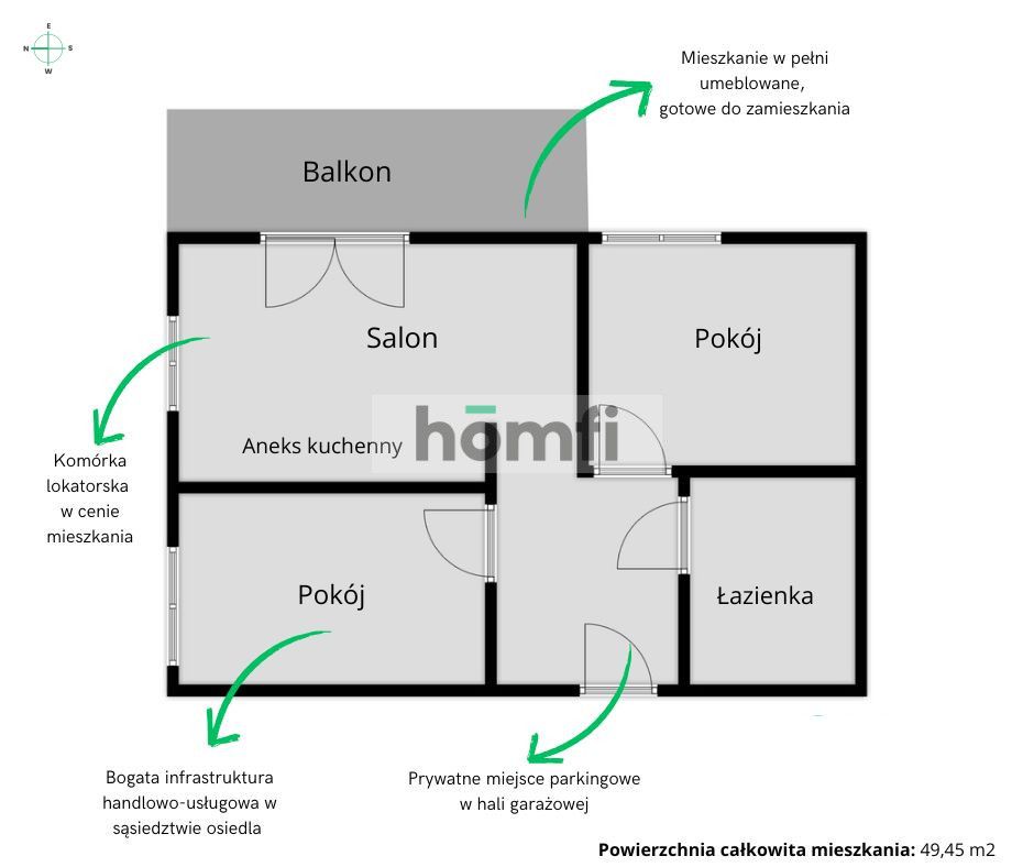 WYNAJEM MIESZKANIA | 3 POKOJE | PARKING PODZIEMNY - Mieszkanie - Wynajem - Gdańsk, Jasień